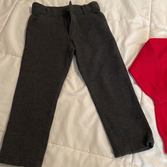 Lot of 3. Carters boys 4t. Red sweater. Gray slacks. Green cargo pants. - Picture 5 of 9